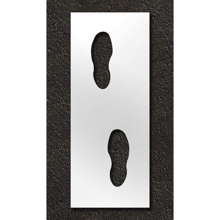 Stencil, Symbol, Foot Steps, 6 in Character Height, Not Applicable Font, Polyethylene, Clear MPN:STL-116-12414