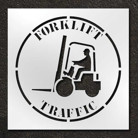 Stencil, Symbol, Forklift Traffic, 42 in Character Height, Polyethylene, Clear, 1 Pieces MPN:STL-116-14802