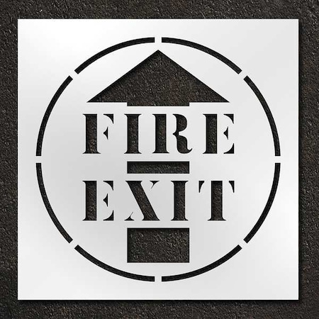 Stencil, Symbol, Fire Exit, 42 in Character Height, Polyethylene, Clear, 1 Pieces MPN:STL-116-14806