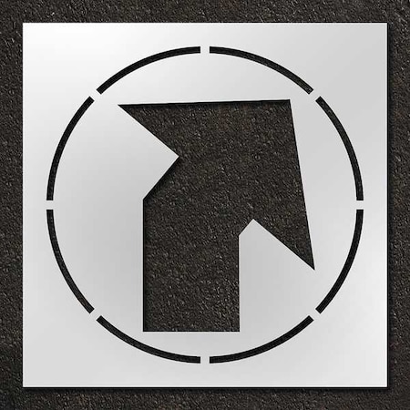 Stencil, Symbol, Angled Arrow, 42 in Character Height, Not Applicable Font, Polyethylene, Clear MPN:STL-116-14807