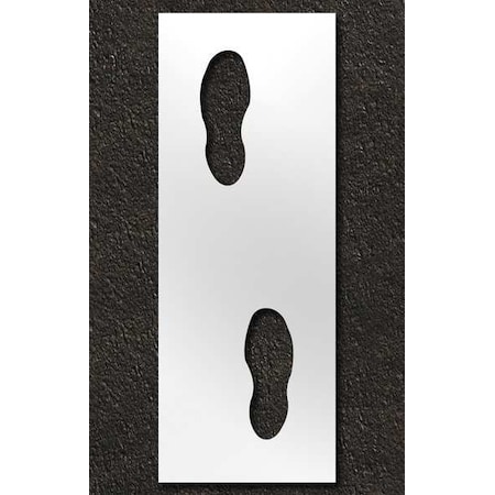 Stencil, Symbol, Foot Steps, 10 in Character Height, Polyethylene, Clear, 1 Pieces MPN:STL-116-14814