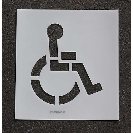 Pavement Stencil, Symbol, Handicap - ADA, 15 in Character Height, Not Applicable Font, Polyethylene MPN:STL-116-3015
