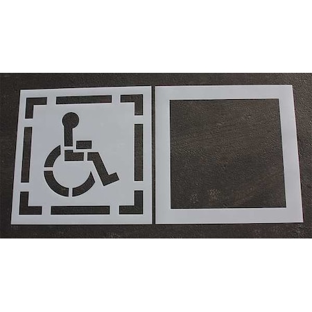 Pavement Stencil, Symbol, Handicap - ADA, 30 in Character Height, Not Applicable Font, Polyethylene MPN:STL-116-3030