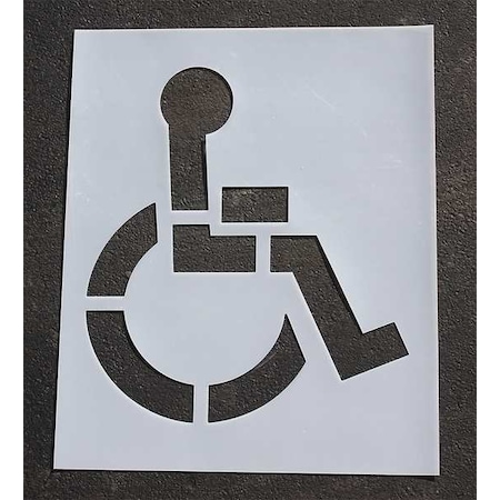 Pavement Stencil, 48 in, Handicap, 1/16, STL-116-3048 MPN:STL-116-3048