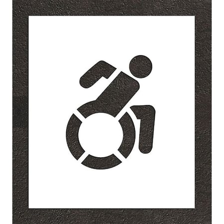 Pavement Stencil, Symbol, Handicap - ADA, 12 in Character Height, Not Applicable Font, White MPN:STL-116-31201