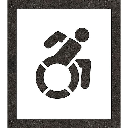Pavement Stencil, Symbol, Handicap - ADA, 15 in Character Height, Not Applicable Font, White MPN:STL-116-31501