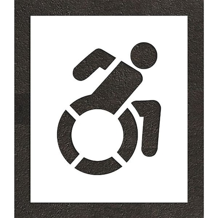 Pavement Stencil, Symbol, Handicap - ADA, 21 in Character Height, Not Applicable Font, White MPN:STL-116-32101