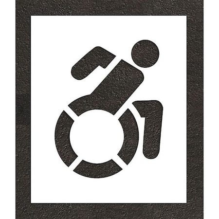 Pavement Stencil, Symbol, Handicap - ADA, 24 in Character Height, Not Applicable Font, White MPN:STL-116-32401