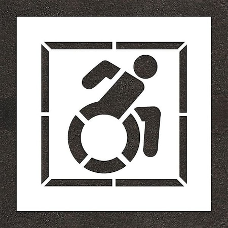 Pavement Stencil, Symbol, Handicap - ADA, 24 in Character Height, Not Applicable Font, White MPN:STL-116-32402