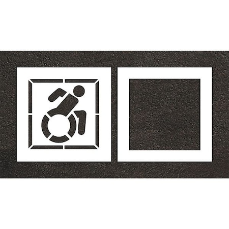 Pavement Stencil, Symbol, Handicap - ADA, 24 in Character Height, Not Applicable Font, White MPN:STL-116-32403