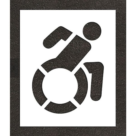 Pavement Stencil, Symbol, Handicap - ADA, 30 in Character Height, Not Applicable Font, White MPN:STL-116-33001