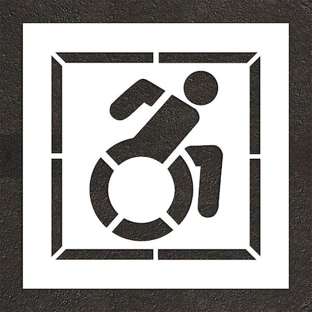 Pavement Stencil, Symbol, Handicap - ADA, 30 in Character Height, Not Applicable Font, White MPN:STL-116-33002