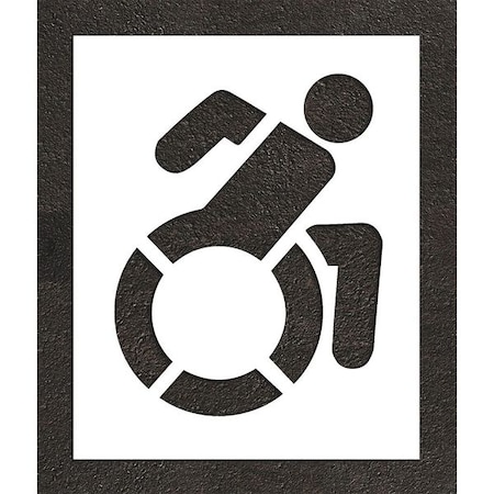 Pavement Stencil, Symbol, Handicap - ADA, 36 in Character Height, Not Applicable Font, White MPN:STL-116-33601