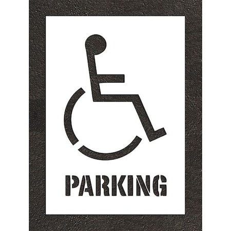 Pavement Stencil, Symbol, Handicap Symbol, 36 in Character Height, Not Applicable Font, White MPN:STL-116-33606