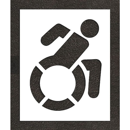 Pavement Stencil, Symbol, Handicap - ADA, 39 in Character Height, Not Applicable Font, White MPN:STL-116-33901