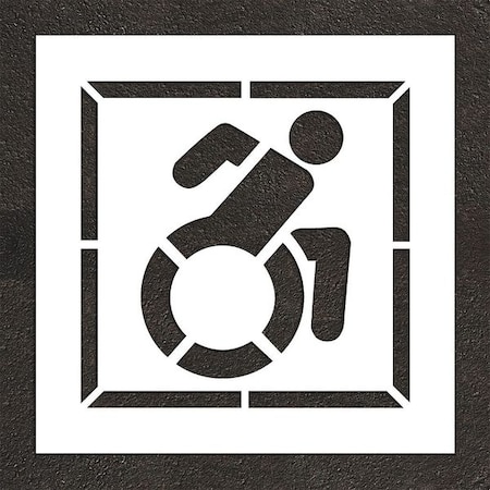 Pavement Stencil, Symbol, Handicap - ADA, 39 in Character Height, Not Applicable Font, White MPN:STL-116-33902