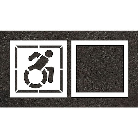 Pavement Stencil, Symbol, Handicap - ADA, 39 in Character Height, Not Applicable Font, White MPN:STL-116-33903