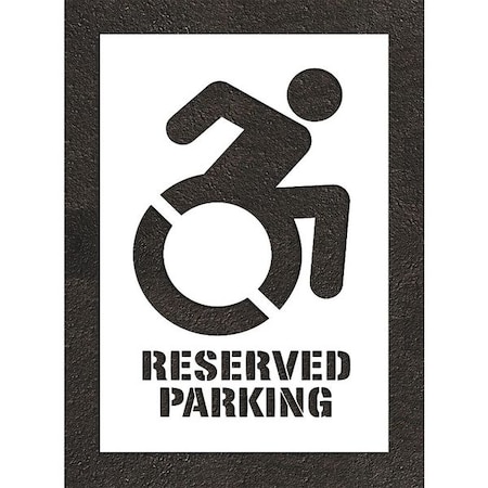 Pavement Stencil, Symbol, Handicap Symbol, 40 in Character Height, Not Applicable Font, White MPN:STL-116-34005