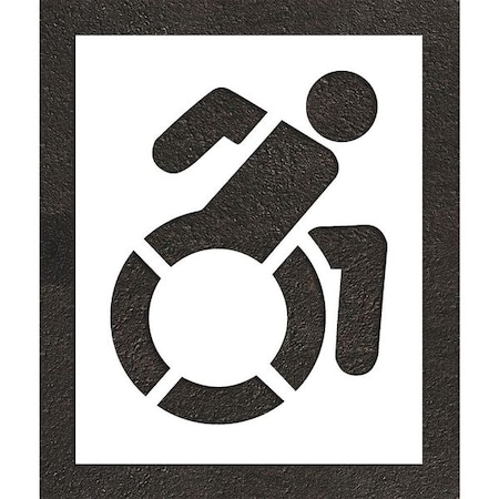 Pavement Stencil, Symbol, Handicap - ADA, 42 in Character Height, Not Applicable Font, White MPN:STL-116-34201