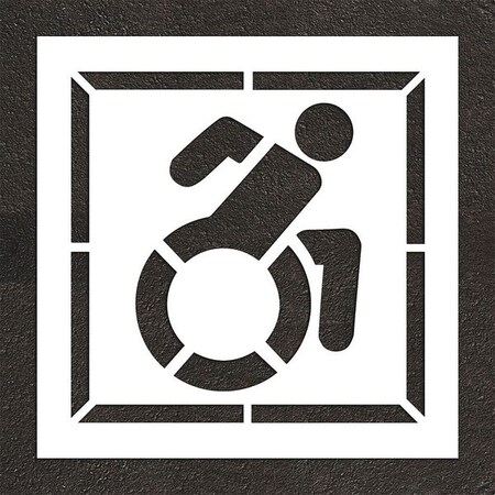 Pavement Stencil, Symbol, Handicap - ADA, 42 in Character Height, Not Applicable Font, White MPN:STL-116-34202