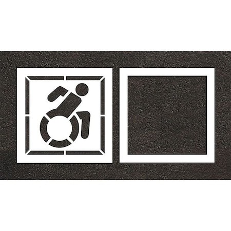 Pavement Stencil, Symbol, Handicap - ADA, 42 in Character Height, Not Applicable Font, White MPN:STL-116-34203