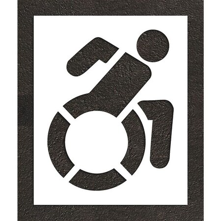 Pavement Stencil, Symbol, Handicap - ADA, 48 in Character Height, Not Applicable Font, White MPN:STL-116-34801