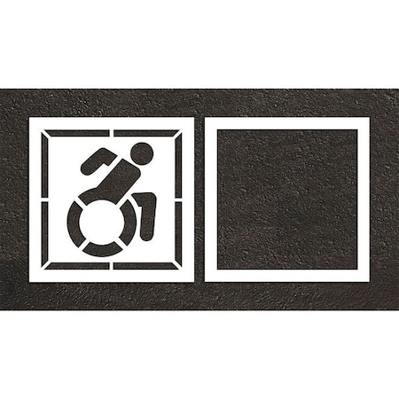 Pavement Stencil, Symbol, Handicap - ADA, 48 in Character Height, Not Applicable Font, White MPN:STL-116-34803