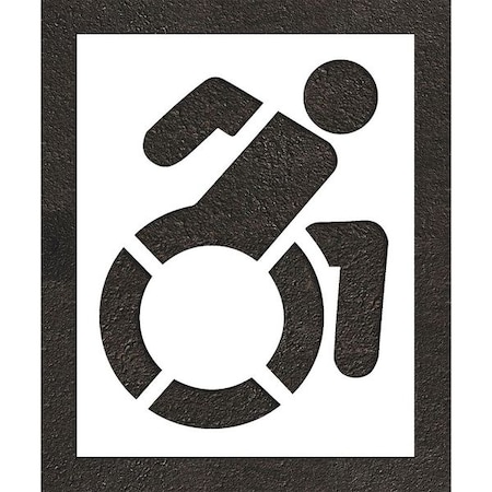 Pavement Stencil, Symbol, Handicap - ADA, 56 in Character Height, Not Applicable Font, White MPN:STL-116-35601