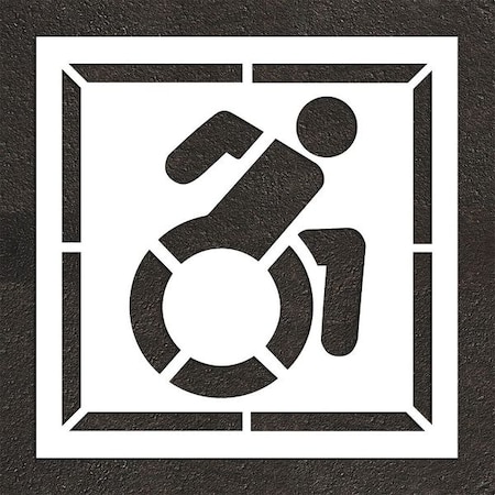 Pavement Stencil, Symbol, Handicap - ADA, 56 in Character Height, Not Applicable Font, White MPN:STL-116-35602