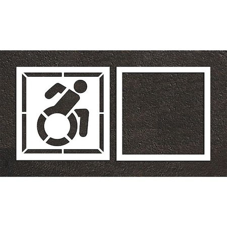Pavement Stencil, Symbol, Handicap - ADA, 56 in Character Height, Not Applicable Font, White MPN:STL-116-35603