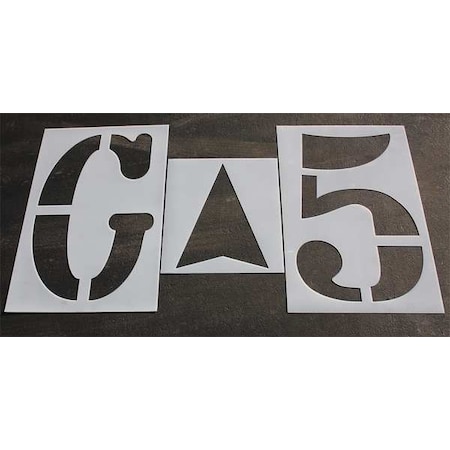 Athletic Stencil, Symbol, Football Field, 42 in Character Height, Polyethylene, Clear, 8 Pieces MPN:STL-116-35FK