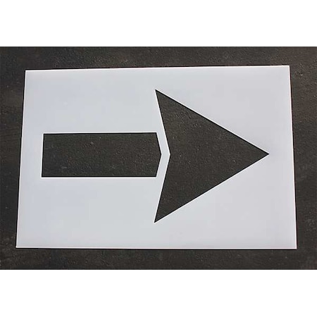 Pavement Stencil, Symbol, Arrow, 60 in Character Height, Not Applicable Font, Polyethylene, Clear MPN:STL-116-4060