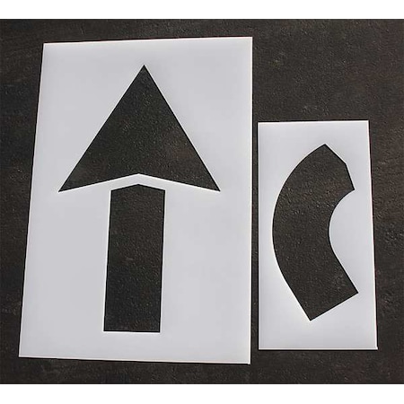 Pavement Stencil, Symbol, Arrow, 60 in Character Height, Not Applicable Font, Polyethylene, Clear MPN:STL-116-4068