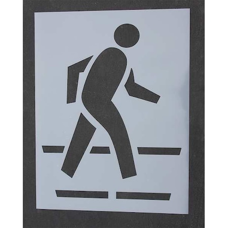 Pavement Stencil, Symbol, Crossing, 54 in Character Height, Not Applicable Font, Polyethylene MPN:STL-116-5030