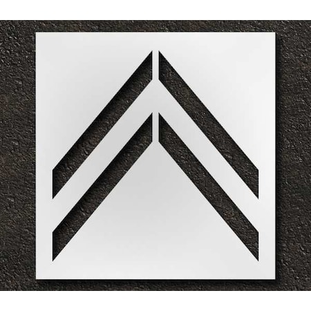 Pavement Stencil, Symbol, Bike Lane Chevron, 41 in Character Height, Not Applicable Font, Clear MPN:STL-116-5120