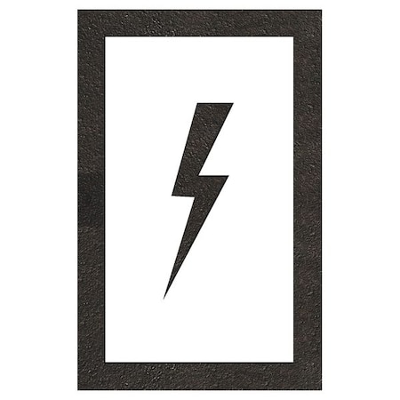 Pavement Stencil, Symbol, Electric Car Logo, 12 in Character Height, Not Applicable Font, White MPN:STL-116-51222