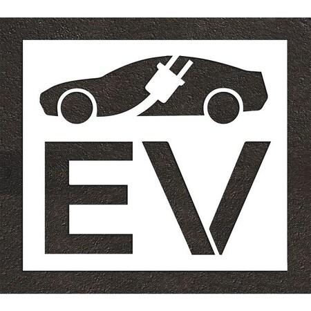 Pavement Stencil, Combination Set, Electric Car Logo, 24 in Character Height, Not Applicable Font MPN:STL-116-52413