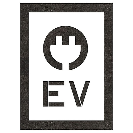 Pavement Stencil, Combination Set, Electric Car Logo, 24 in Character Height, Not Applicable Font MPN:STL-116-52415