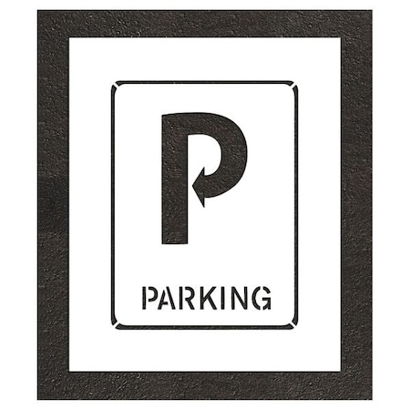 Pavement Stencil, Combination Set, Parking Lot Symbols, 24 in Character Height, Not Applicable Font MPN:STL-116-52434