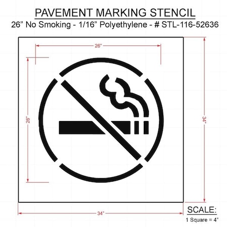 Pavement Stencil, Symbol, Parking Lot Symbols, 26 in Character Height, White, 1 Pieces MPN:STL-116-52636
