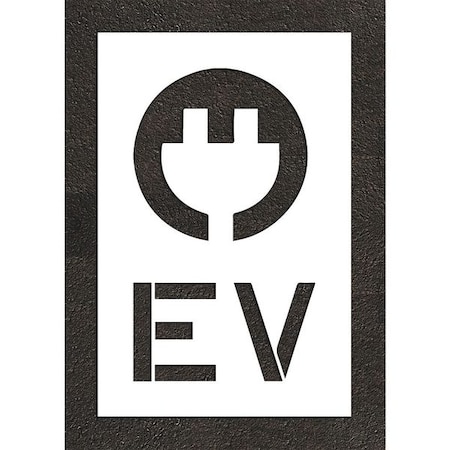 Pavement Stencil, Combination Set, Electric Car Logo, 36 in Character Height, Not Applicable Font MPN:STL-116-53615