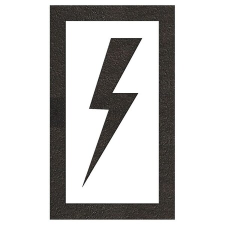 Pavement Stencil, Symbol, Electric Car Logo, 36 in Character Height, Not Applicable Font, White MPN:STL-116-53622