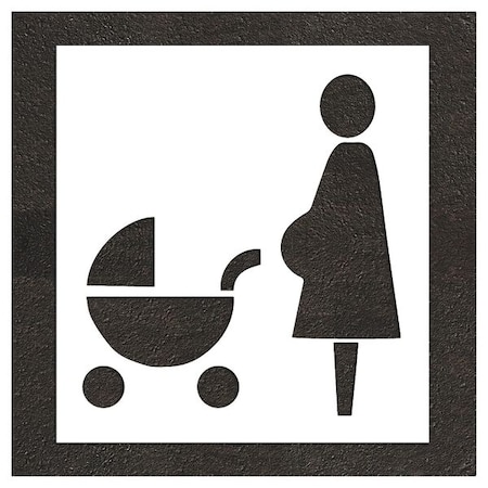 Pavement Stencil, Symbol, Parking Lot Symbols, 48 in Character Height, Not Applicable Font, White MPN:STL-116-54838