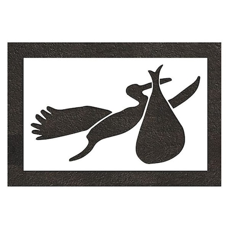 Pavement Stencil, Symbol, Parking Lot Symbols, 56 in Character Height, Not Applicable Font, White MPN:STL-116-55639