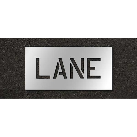 Pavement Stencil, Message, Lane, 6 in Character Height, Highway Gothic Font, Polyethylene, Clear MPN:STL-116-70602