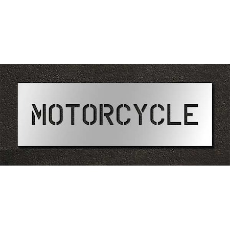 Pavement Stencil, Message, Motorcycle, 6 in Character Height, Highway Gothic Font, Polyethylene MPN:STL-116-70616