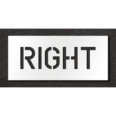 Pavement Stencil, Message, Right, 6 in Character Height, Highway Gothic Font, Polyethylene, Clear MPN:STL-116-70621