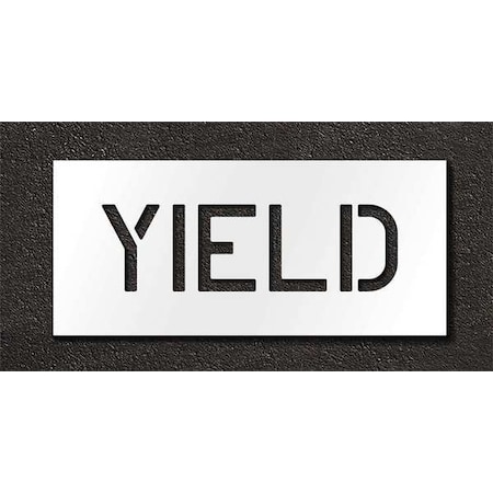 Pavement Stencil, Message, Yield, 6 in Character Height, Highway Gothic Font, Polyethylene, Clear MPN:STL-116-70626