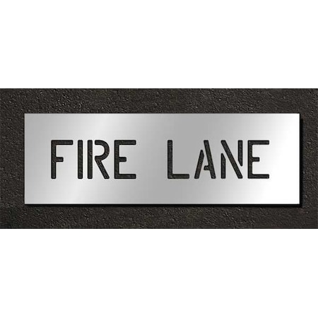 Pavement Stencil, Message, Fire Lane, 6 in Character Height, Highway Gothic Font, Polyethylene MPN:STL-116-70631