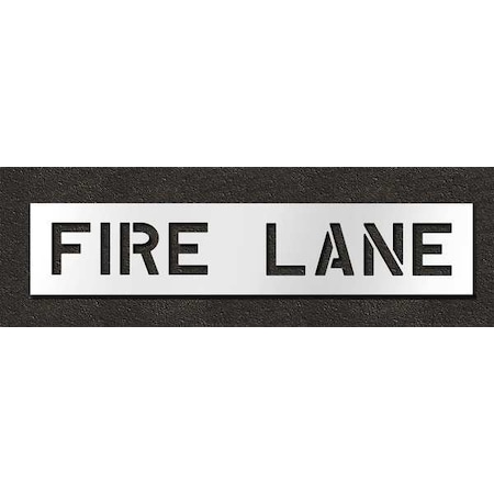 Pavement Stencil, Message, Fire Lane, 8 in Character Height, Highway Gothic Font, Polyethylene MPN:STL-116-70831